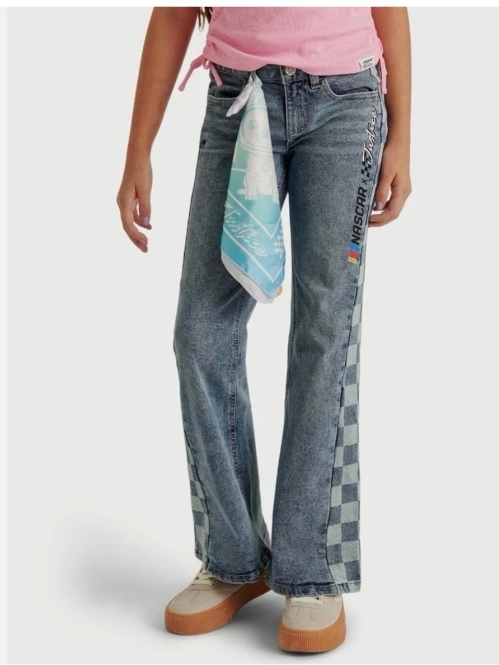 Justice x NASCAR girls flare leg jeans size 8